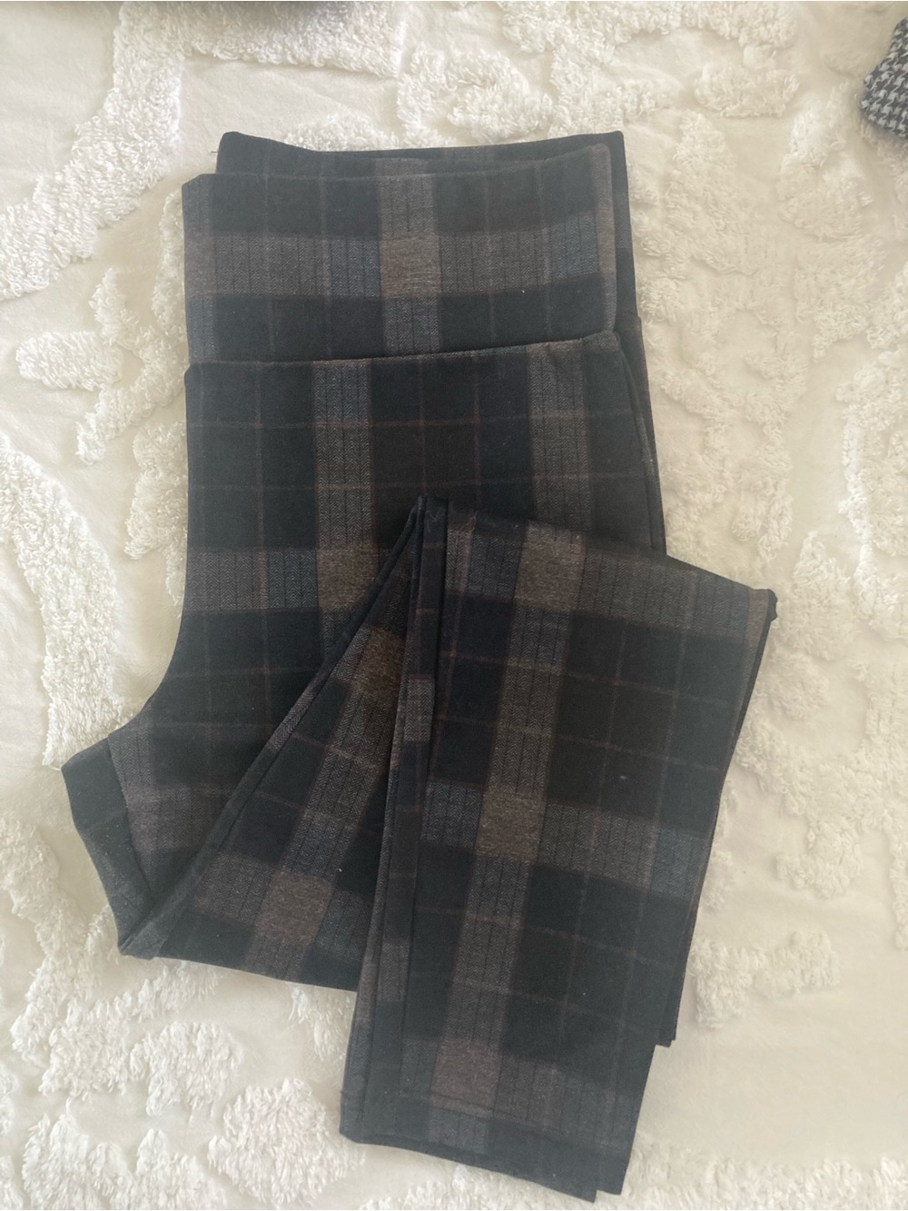 Zac & Rachel Black Plaid Straight-Leg Trousers